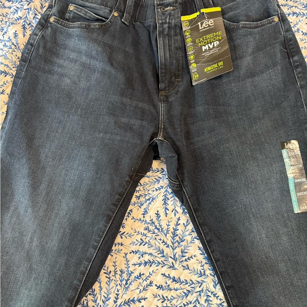 Lee Blue Relaxed Jeans with Distressed Look